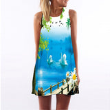 Women Dress Casual Sleeveless Short Summer Dress
