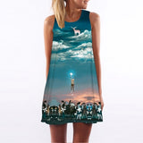 Women Dress Casual Sleeveless Short Summer Dress