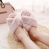 Shoes Faux Fur Winter Home Slippers Women Shoes