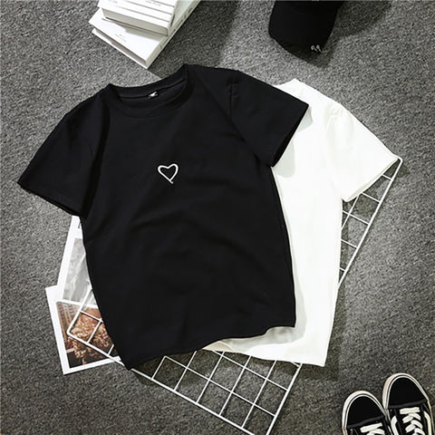 T Shirt Letter Printed O Neck Short Sleeve Korean Style