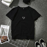 T Shirt Letter Printed O Neck Short Sleeve Korean Style