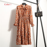 Women Dress Full Sleeve Elastic Waist Party Dress