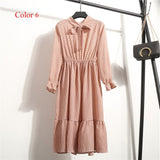 Women Dress Full Sleeve Elastic Waist Party Dress
