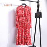 Women Dress Full Sleeve Elastic Waist Party Dress