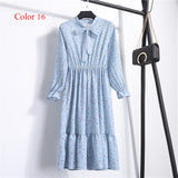 Women Dress Full Sleeve Elastic Waist Party Dress