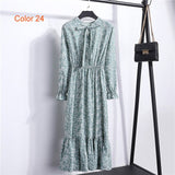Women Dress Full Sleeve Elastic Waist Party Dress