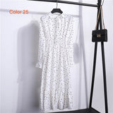 Women Dress Full Sleeve Elastic Waist Party Dress