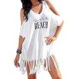 Women Dress Tassel Letters Print Summer Dress