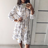 Women Dress Full Sleeve Elastic Waist Party Dress