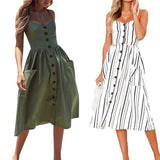 Women Dress Backless Casual Long Dress