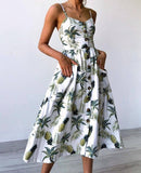Women Dress Backless Casual Long Dress