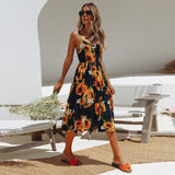 Women Dress Backless Casual Long Dress