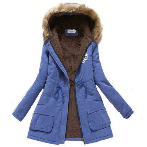 Coat&Jacket Women Winter Warm Slim Long Fur Cotton Coat