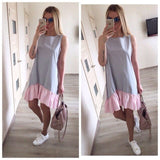 Women Dress O-Neck Sleeveless Casual Summer Dress