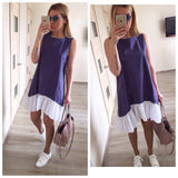 Women Dress O-Neck Sleeveless Casual Summer Dress