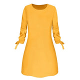 Women Dress O-Neck Loose 3/4 Sleeve Dress