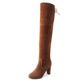 Shoes Leather High Heels Thigh High Over The Knee Boots Women Shoes