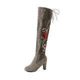 Shoes Leather High Heels Thigh High Over The Knee Boots Women Shoes