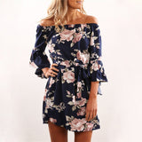 Women Dress Off Shoulder Short Party Beach Dress