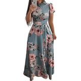 Women Dress Short Sleeve Long Maxi Casual Dress