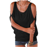 T shirts Off Shoulder Tops Short Sleeve O-neck