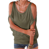 T shirts Off Shoulder Tops Short Sleeve O-neck