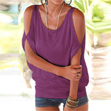 T shirts Off Shoulder Tops Short Sleeve O-neck