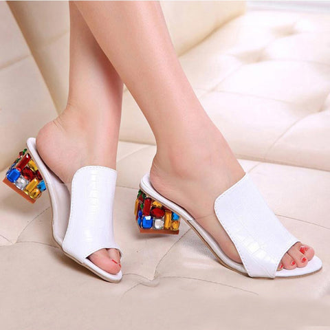 Shoes Large Sizes Crystals Heels Summer Sandals Women Shoes