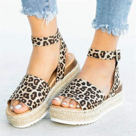 Shoes Leopard High Heels Summer Sandals Women Shoes