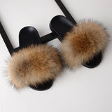 Shoes Fox Fur Sandals Slippers House Women Shoes