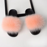 Shoes Fox Fur Sandals Slippers House Women Shoes