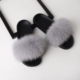 Shoes Fox Fur Sandals Slippers House Women Shoes