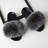 Shoes Fox Fur Sandals Slippers House Women Shoes