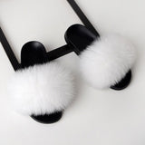 Shoes Fox Fur Sandals Slippers House Women Shoes