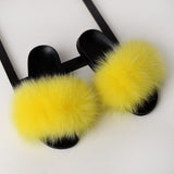 Shoes Fox Fur Sandals Slippers House Women Shoes
