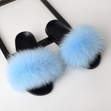 Shoes Fox Fur Sandals Slippers House Women Shoes