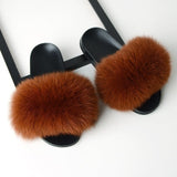 Shoes Fox Fur Sandals Slippers House Women Shoes