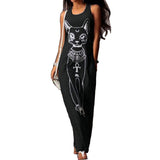 Women Dress  Summer Long Casual Cat Print Dress