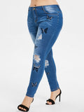 Jeans Plus Size Butterfly Pant Skinny High Waist Jeans