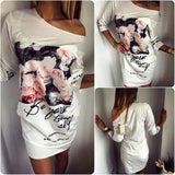 Women Dress O-Neck Camouflage Mini Slim Dress