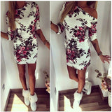 Women Dress O-Neck Camouflage Mini Slim Dress
