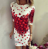 Women Dress O-Neck Camouflage Mini Slim Dress