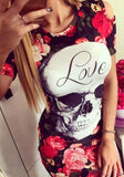 Women Dress O-Neck Camouflage Mini Slim Dress