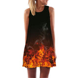 Women Dress O-Neck Camouflage Mini Slim Dress