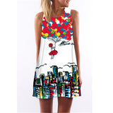 Women Dress O-Neck Camouflage Mini Slim Dress
