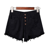 Jeans High Waist Ripped Short Denim Pants