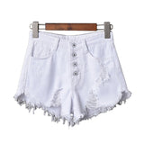 Jeans High Waist Ripped Short Denim Pants