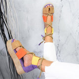 Shoes 7CM Heel Lace Up Sandals  Summer Women Shoes