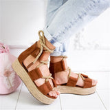 Shoes 7CM Heel Lace Up Sandals  Summer Women Shoes