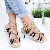 Shoes 7CM Heel Lace Up Sandals  Summer Women Shoes